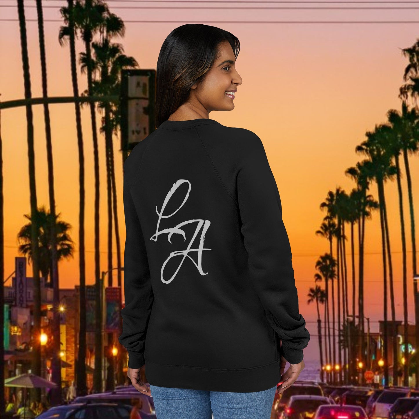 LA Script Raglan Sweatshirt, Super Soft Material and Comfortable Stylish Fit