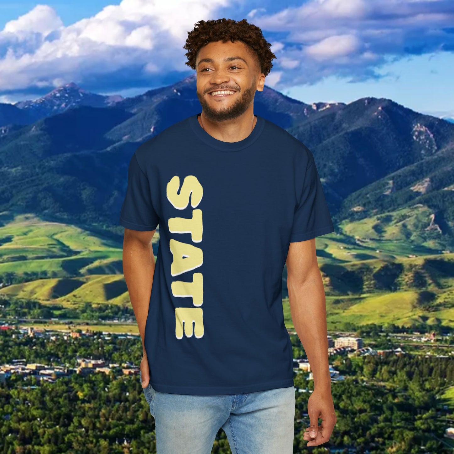 State Unisex Garment-Dyed T-shirt for Cat Fans and Gameday, Tailgate Shirt, Team Spirit Tee, College Football