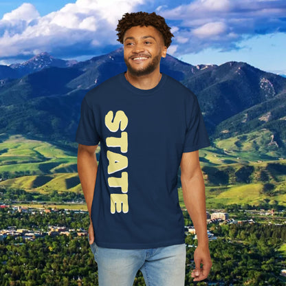 State Unisex Garment-Dyed T-shirt for Cat Fans and Gameday, Tailgate Shirt, Team Spirit Tee, College Football