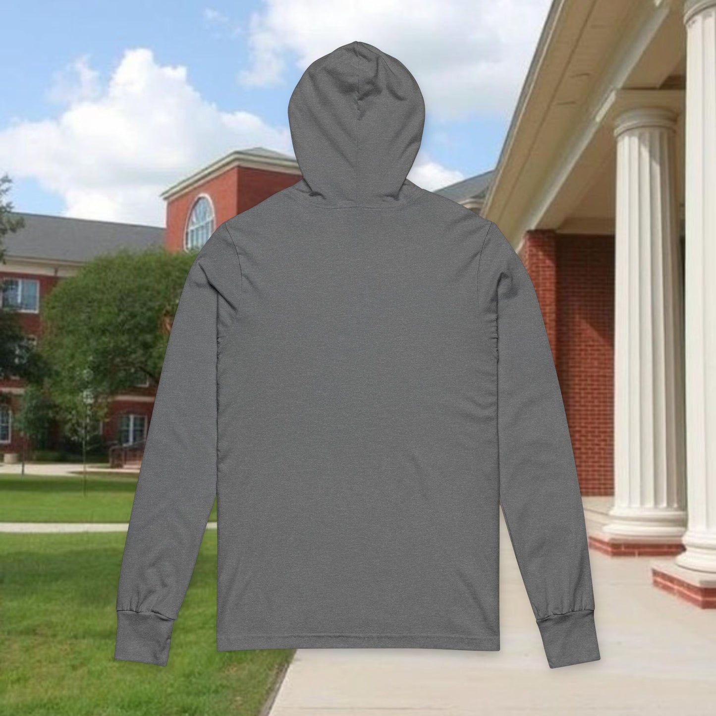 Unisex Hooded Long Sleeve Tee, Casual Wear, Tailgates and Gameday, Cozy Outerwear, Unique Gift for Him, Her & Kids