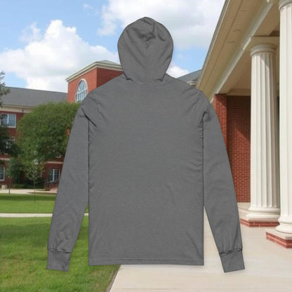 Unisex Hooded Long Sleeve Tee, Casual Wear, Tailgates and Gameday, Cozy Outerwear, Unique Gift for Him, Her & Kids