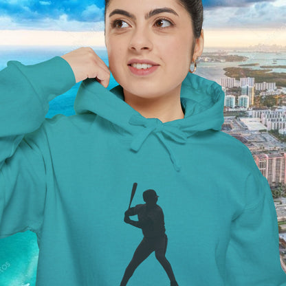 Teal Retro Garment-Dyed Hoodie with 10 Design, Stylish Hoodie, Casual Wear, Unique Gift, Trendy Apparel