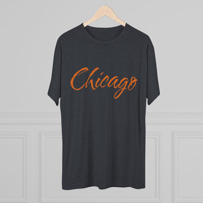 Chicago Script Tee – Handwritten City Shirt, Tr-Blend, Super Soft T-Shirt, Perfect for Gameday