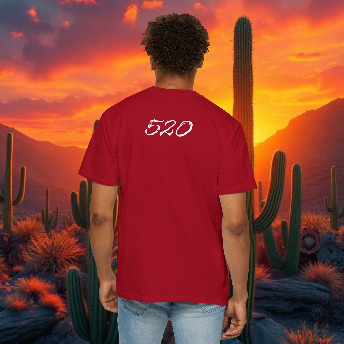 Tucson Arizona Area Code T-Shirt — 520 Back Print, Southwestern Travel Tee, Soft-Style