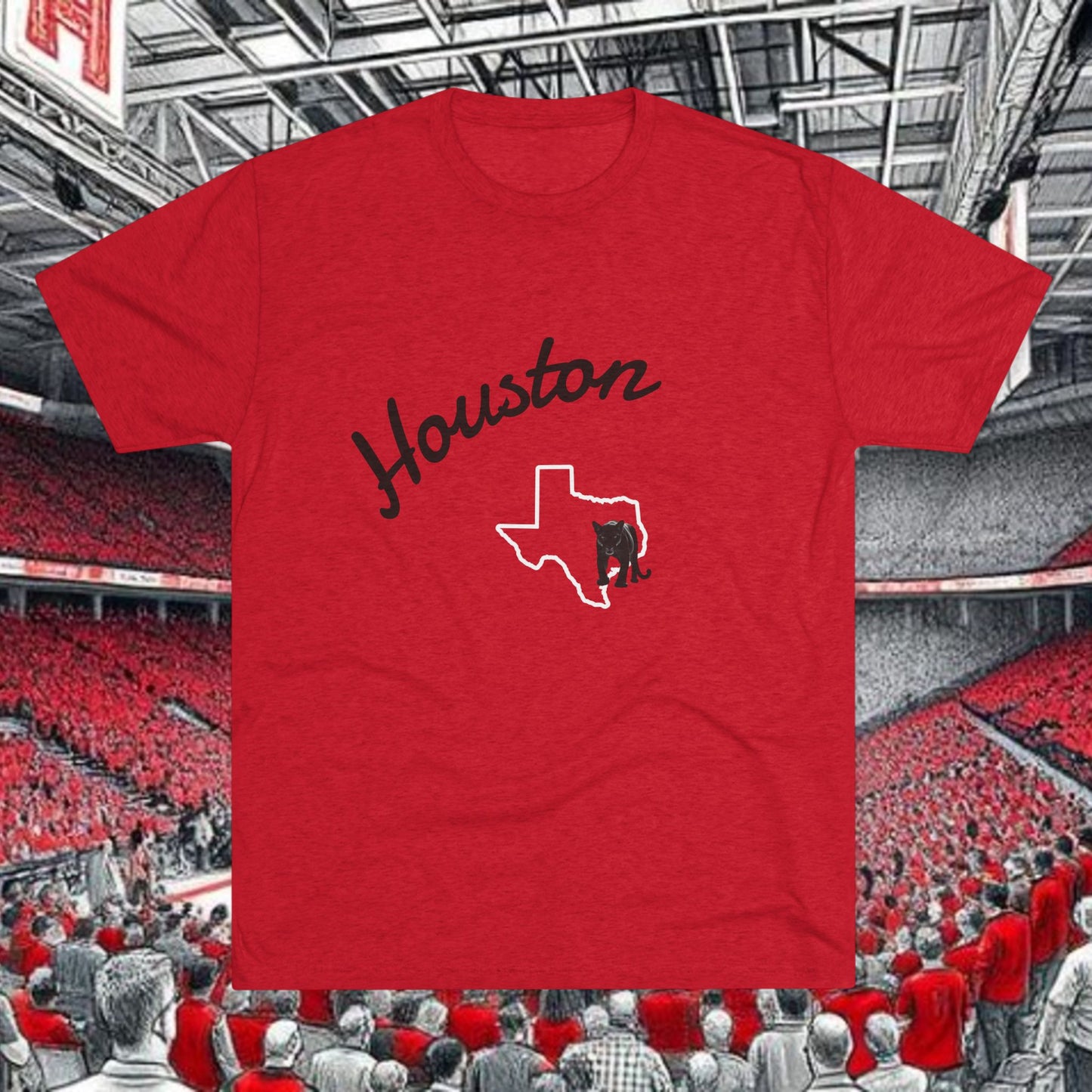 Houston State Outline T‑Shirt — Retro Script City Pride Tee