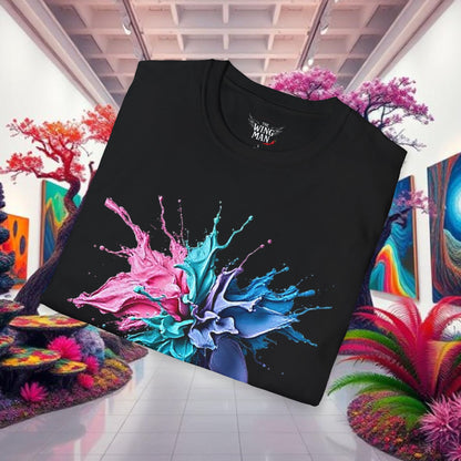 Color Splash Unisex Softstyle T-Shirt | Artistic Tee, Casual Wear, Gift for Art Lovers, Summer Fashion, Graphic Shirt