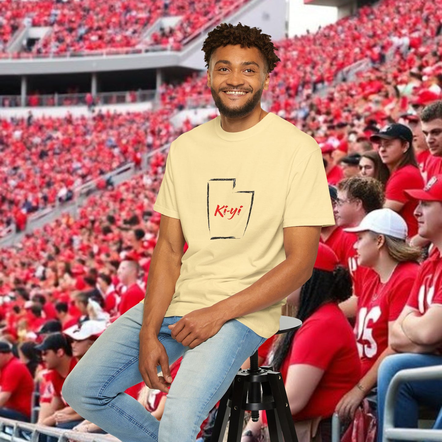 Ki-yi Unisex Garment-Dyed T-shirt, Artistic Tee, Casual Wear, Gift for Friends, Unique Fashion, Everyday Comfort