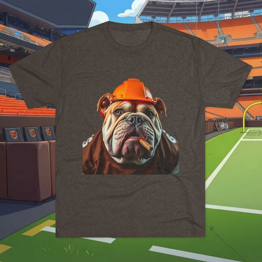 Bulldog Helmet T‑Shirt — Funny Football English Bulldog Tee