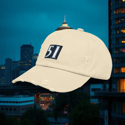 #51 Legends Distressed Cap with Vintage 51 Design | Casual Hat for Everyday Style, Trendy Accessories