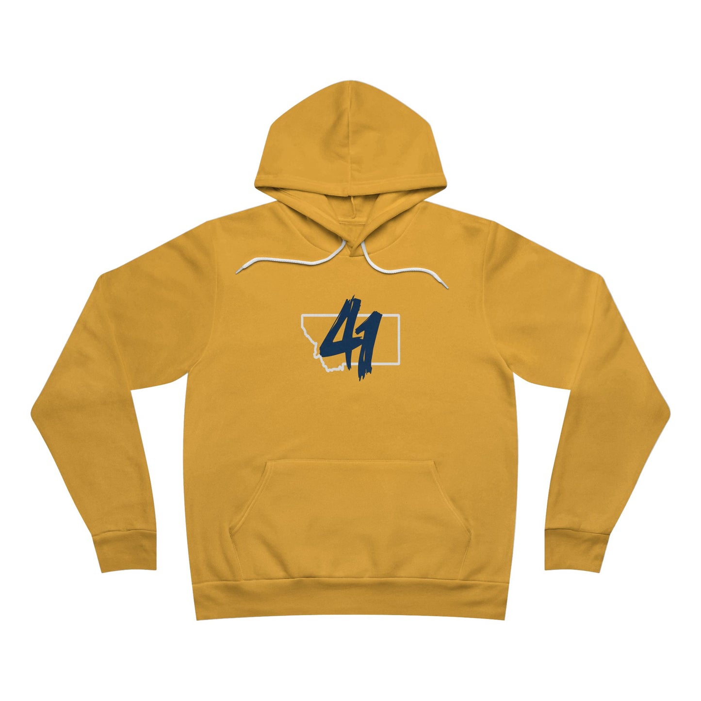 Hoodie - '41' Brush Script Pullover with Paw Print Back, Great for Gamedays in Bozeman