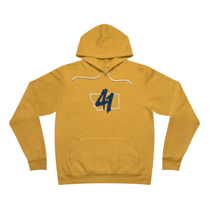 Hoodie - '41' Brush Script Pullover with Paw Print Back, Great for Gamedays in Bozeman