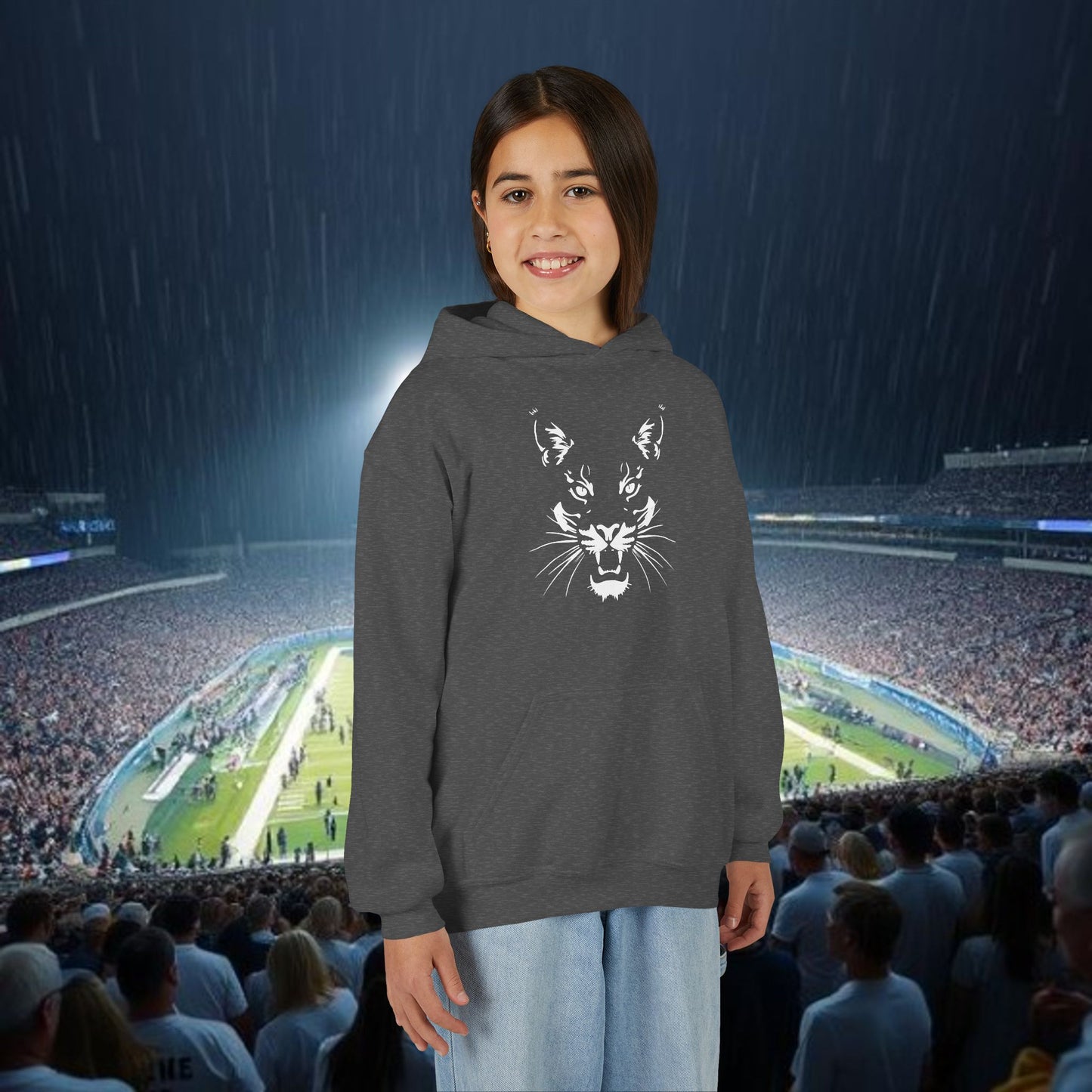 Youth Spirit Hooded Sweatshirt, Trendy Hoodie for Kids, Sportswear, Outdoor Activities, Game Day Apparel