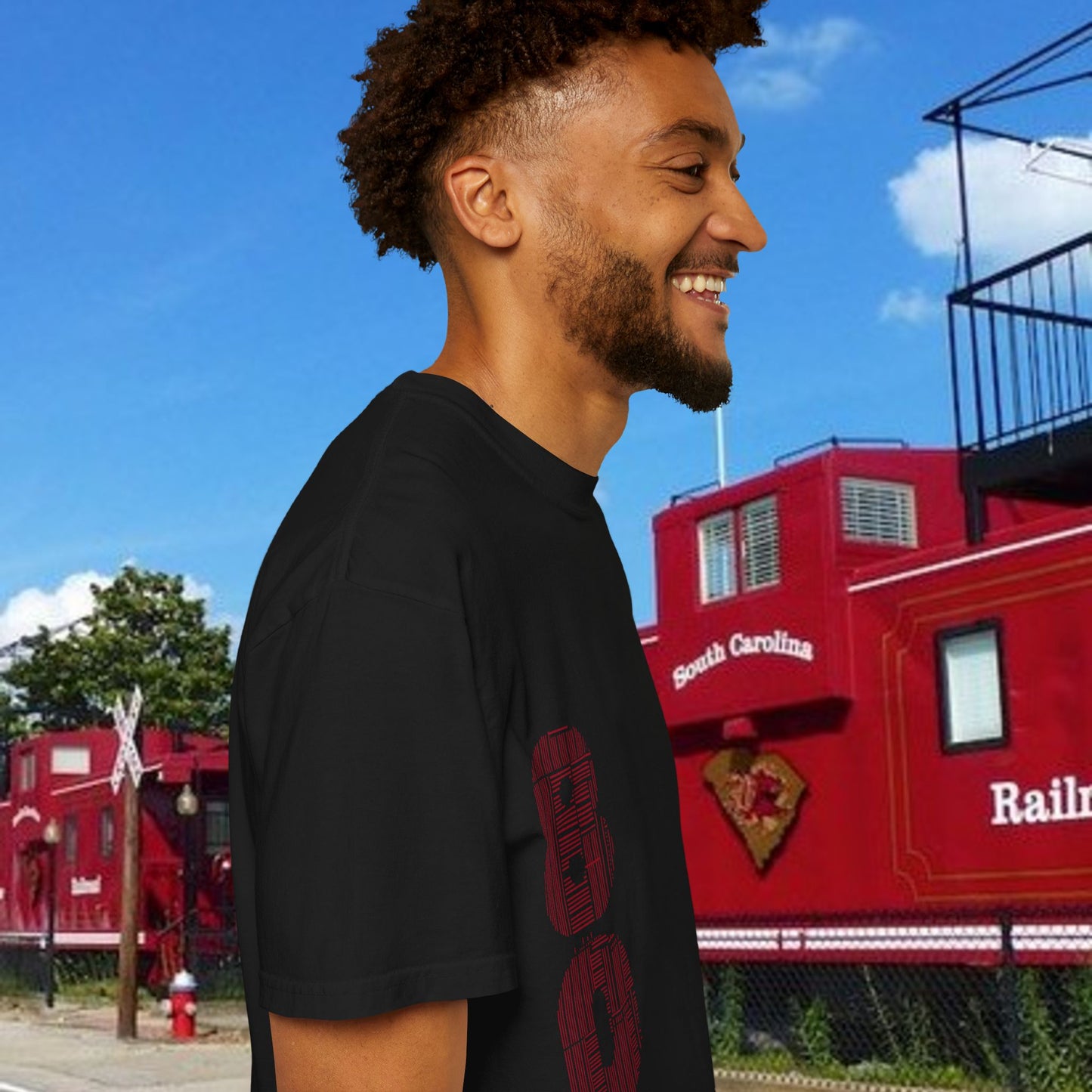 Rooster Graphic T-Shirt — Vertical '803' Design & Bold Red Rooster