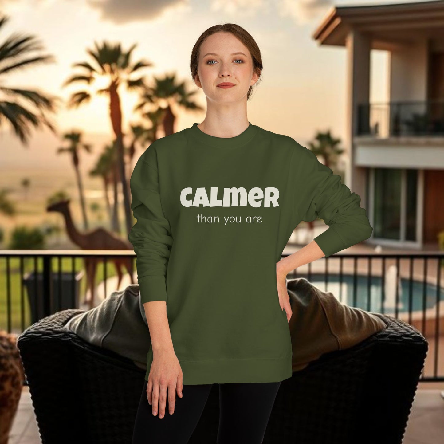 Calmer Than You Are Sweatshirt, Cozy Gift for Friends, Relaxed Style, Unisex Outerwear, Casual Layering