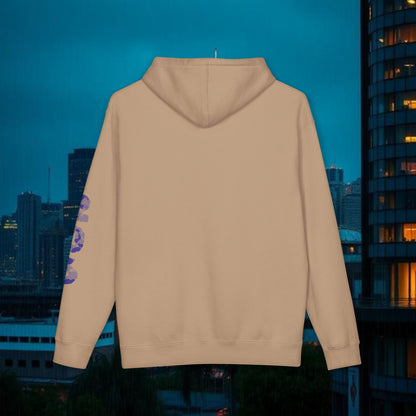 Seattle Script Hoodie — Minimalist City Sweatshirt with 206 Sleeve