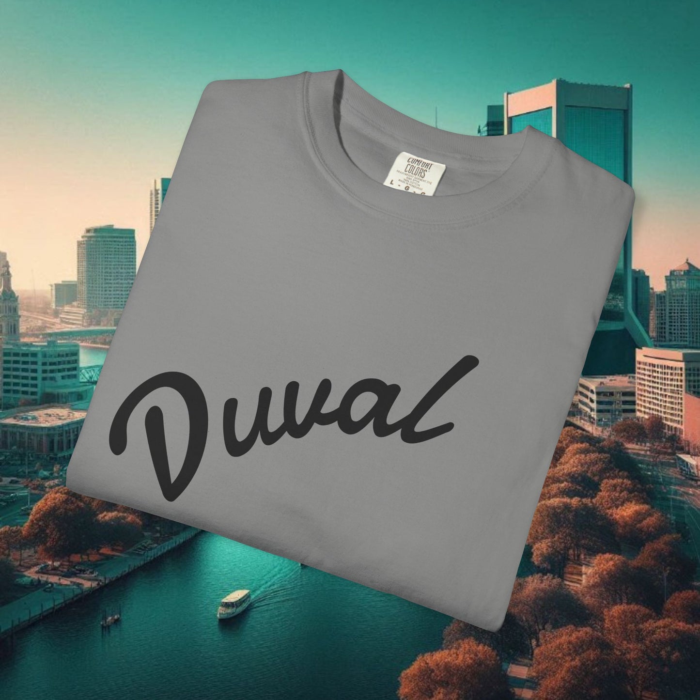 Duval Script T‑Shirt — Jacksonville Retro City Tee, Perfect for Gameday or Everyday Use. Soft style T-Shirt.