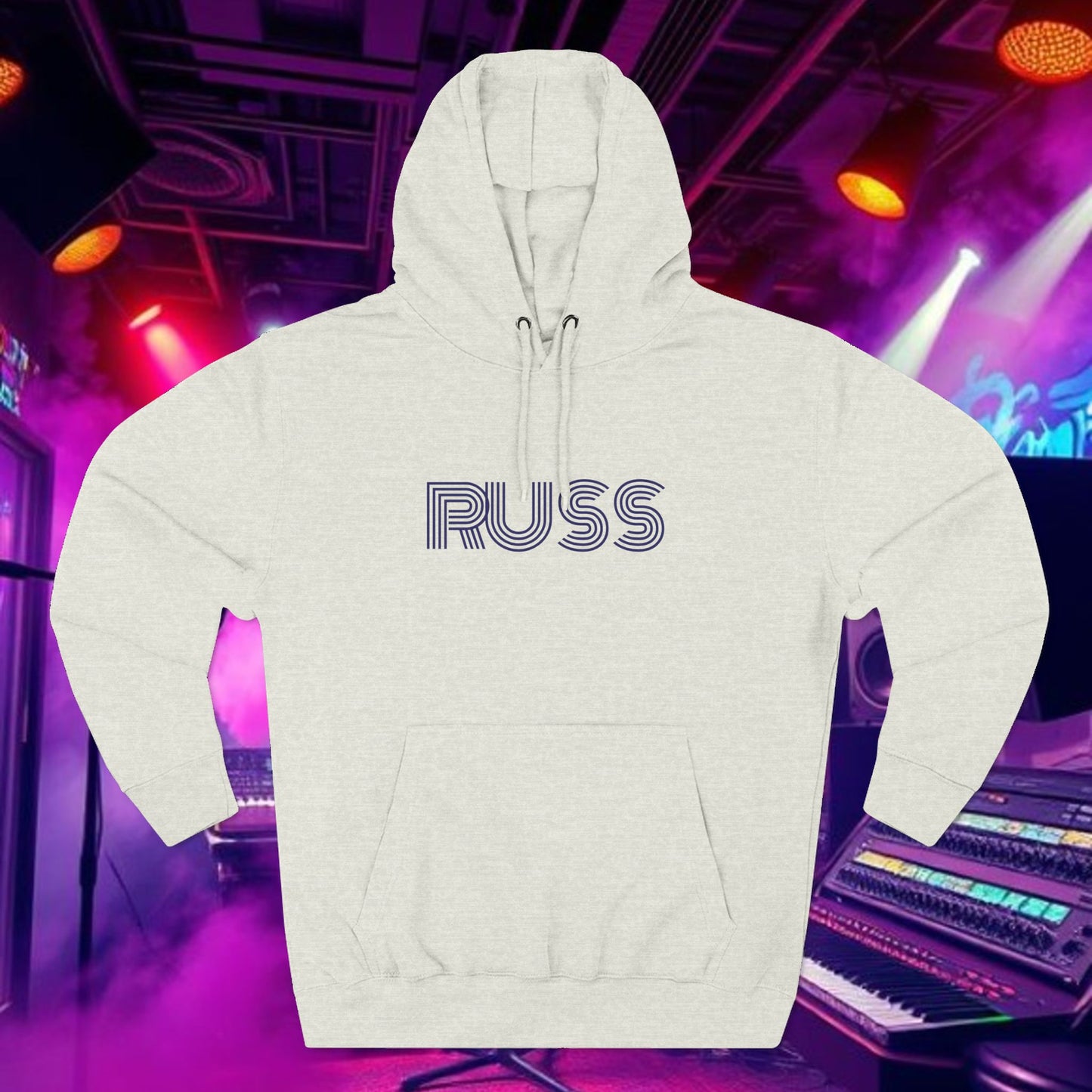 Russ Fleece Hoodie with RUSS Design, Perfect for Relaxation, Gifts, and Casual Outings, Urban Fashion, Rapper Hoodie