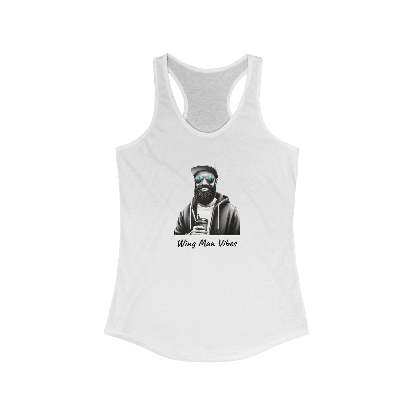 Wing Man Vibes Racerback Tank for Women | Summer Style, Workout Top, Gift for Her, Beachwear, Graphic Tee, Casual Fashion