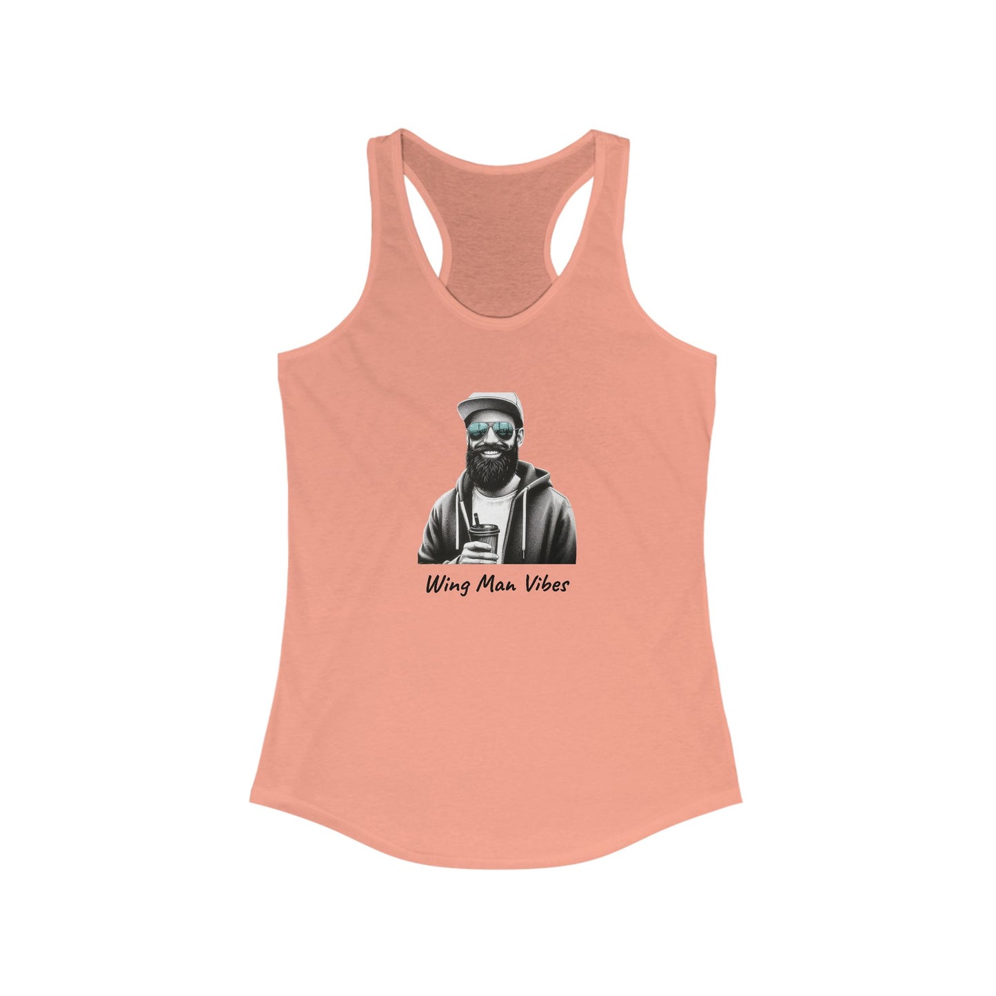 Wing Man Vibes Racerback Tank for Women | Summer Style, Workout Top, Gift for Her, Beachwear, Graphic Tee, Casual Fashion