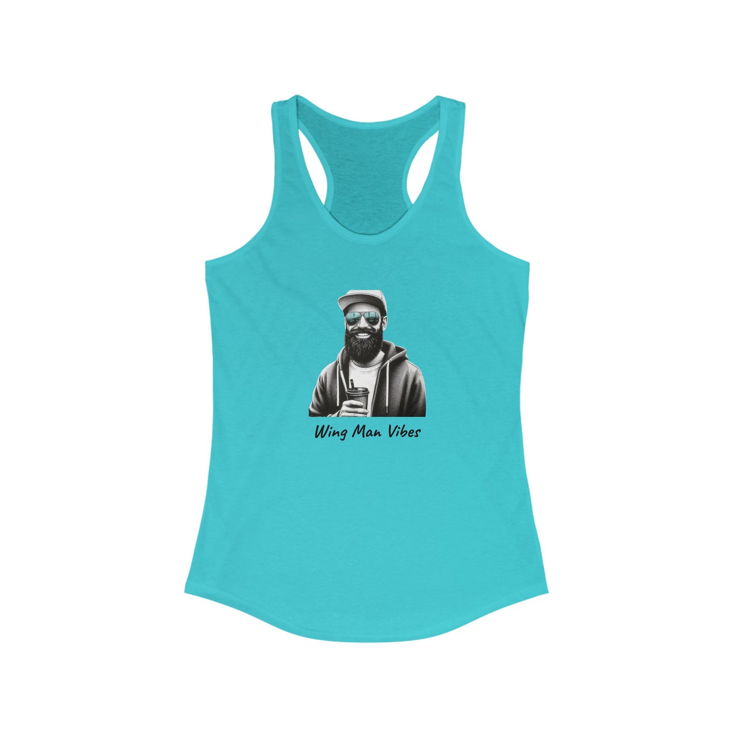 Wing Man Vibes Racerback Tank for Women | Summer Style, Workout Top, Gift for Her, Beachwear, Graphic Tee, Casual Fashion