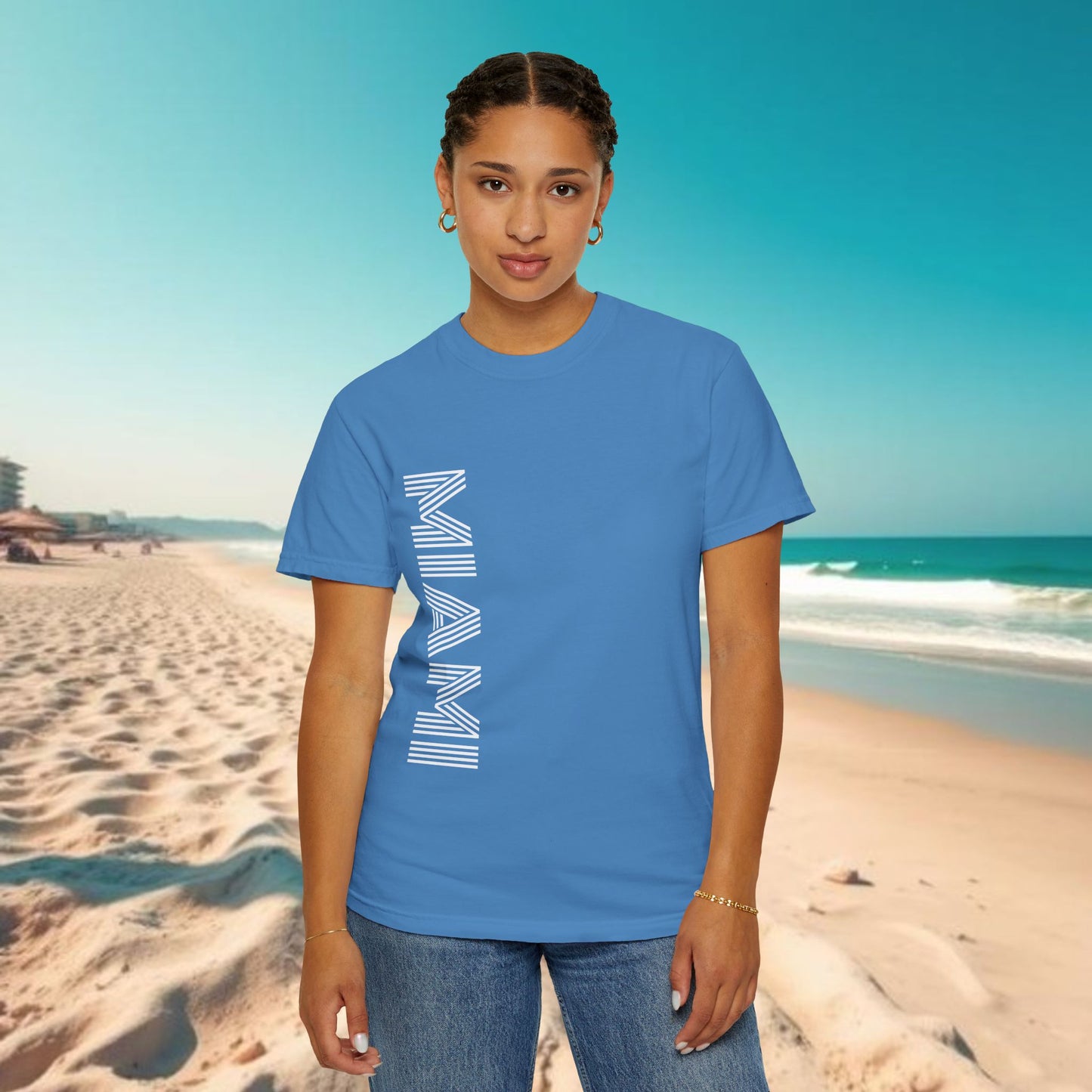 Miami Garment-Dyed T-Shirt - Vibrant Coastal Style, Unisex Summer Tee, Beachwear, Travel Souvenir, Gift for Miami Lovers