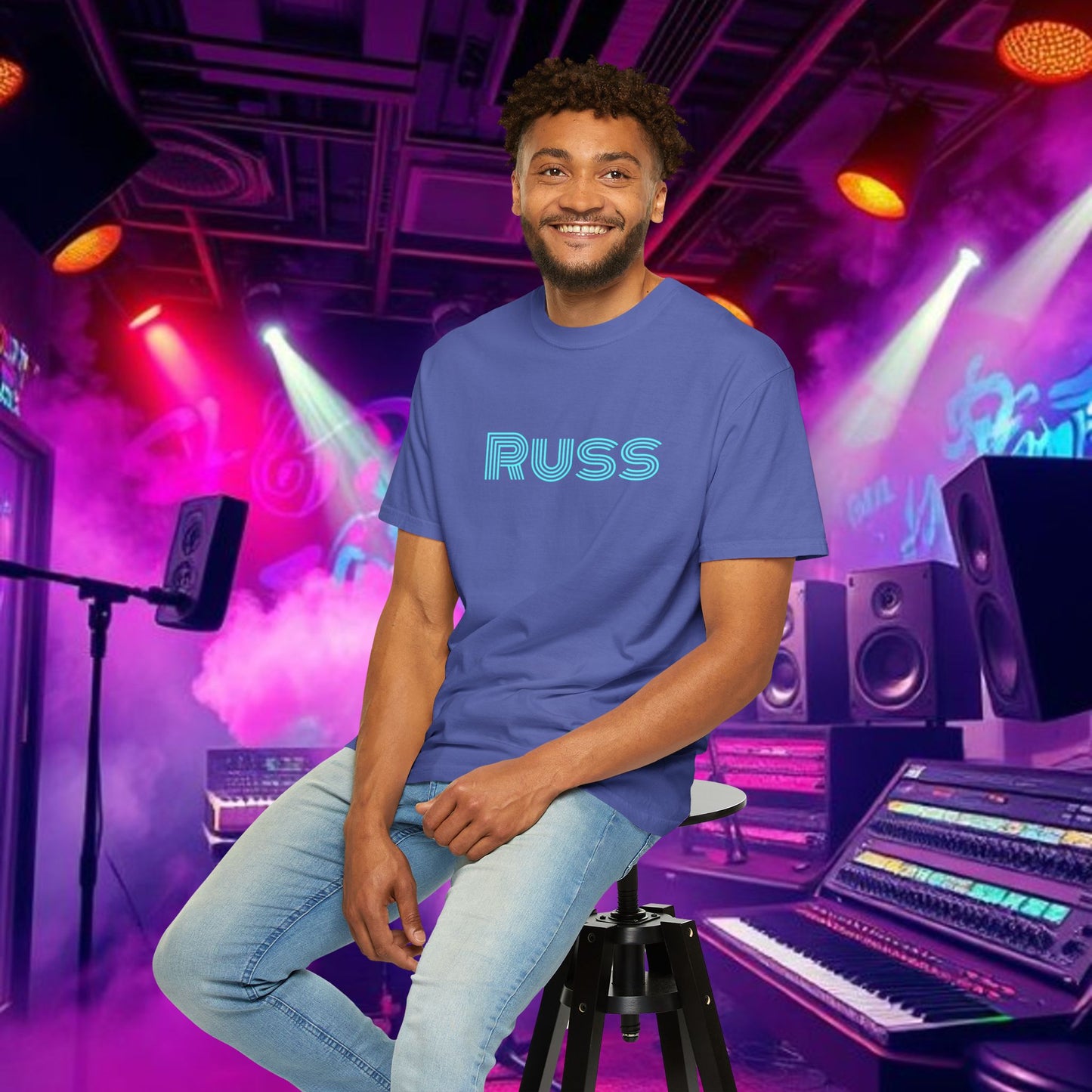Russ Unisex T-Shirt with Retro Design, Hip-Hop Shirt, Casual Wear, Unique Style, Russ Apparel