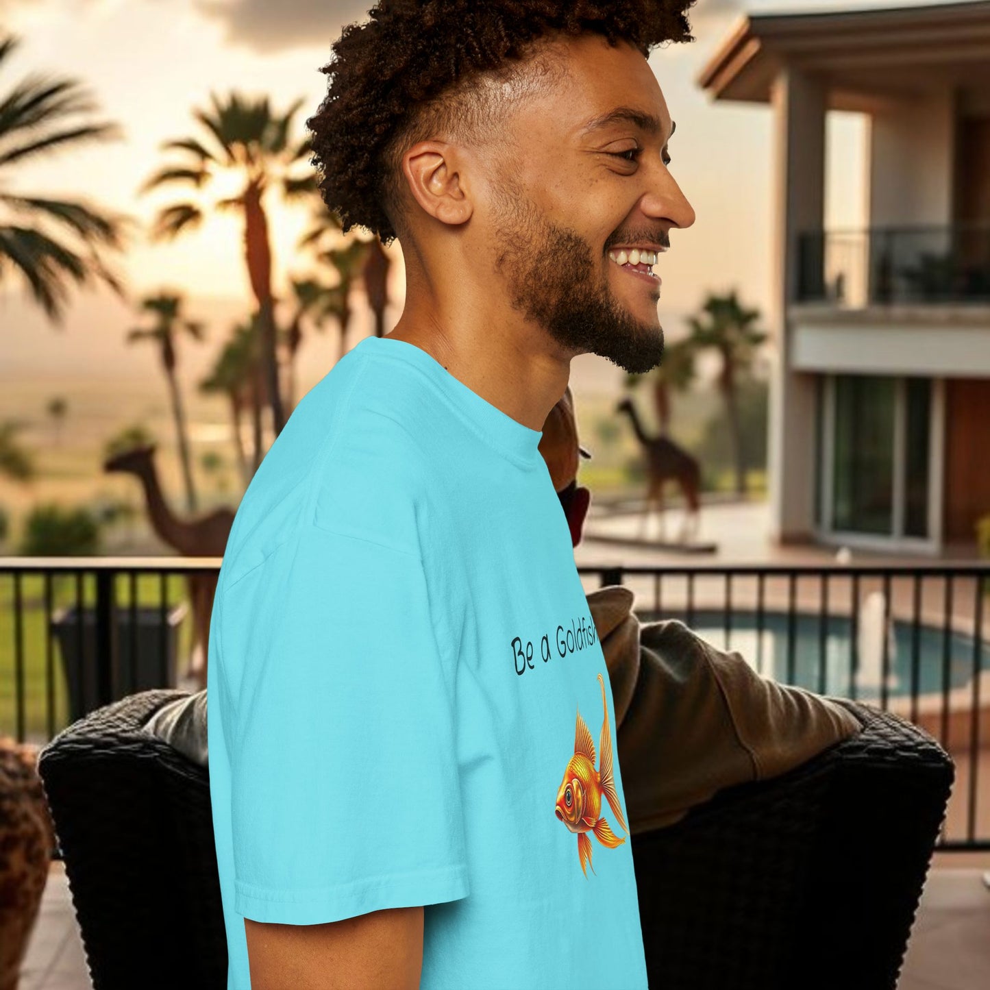 Be a Goldfish T-Shirt, Unisex Garment-Dyed Tee, Movie Reference Shirt, Casual Summer Shirt, Fun Gift for Athletes, Relaxed Fit Top