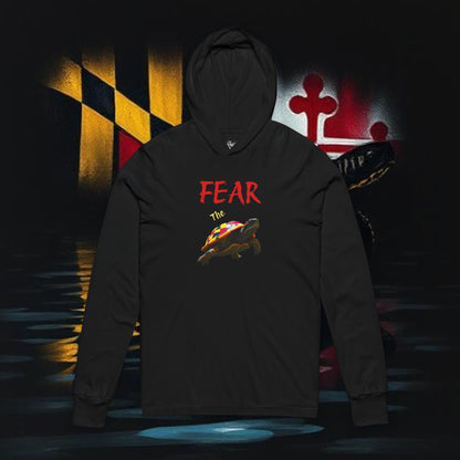 Unisex Hooded Long Sleeve Tee with Colorful Turtle Design, Comfortable Hoodie, Casual Wear, Gift for Sports Fans, Seasonal Wardrobe Staple