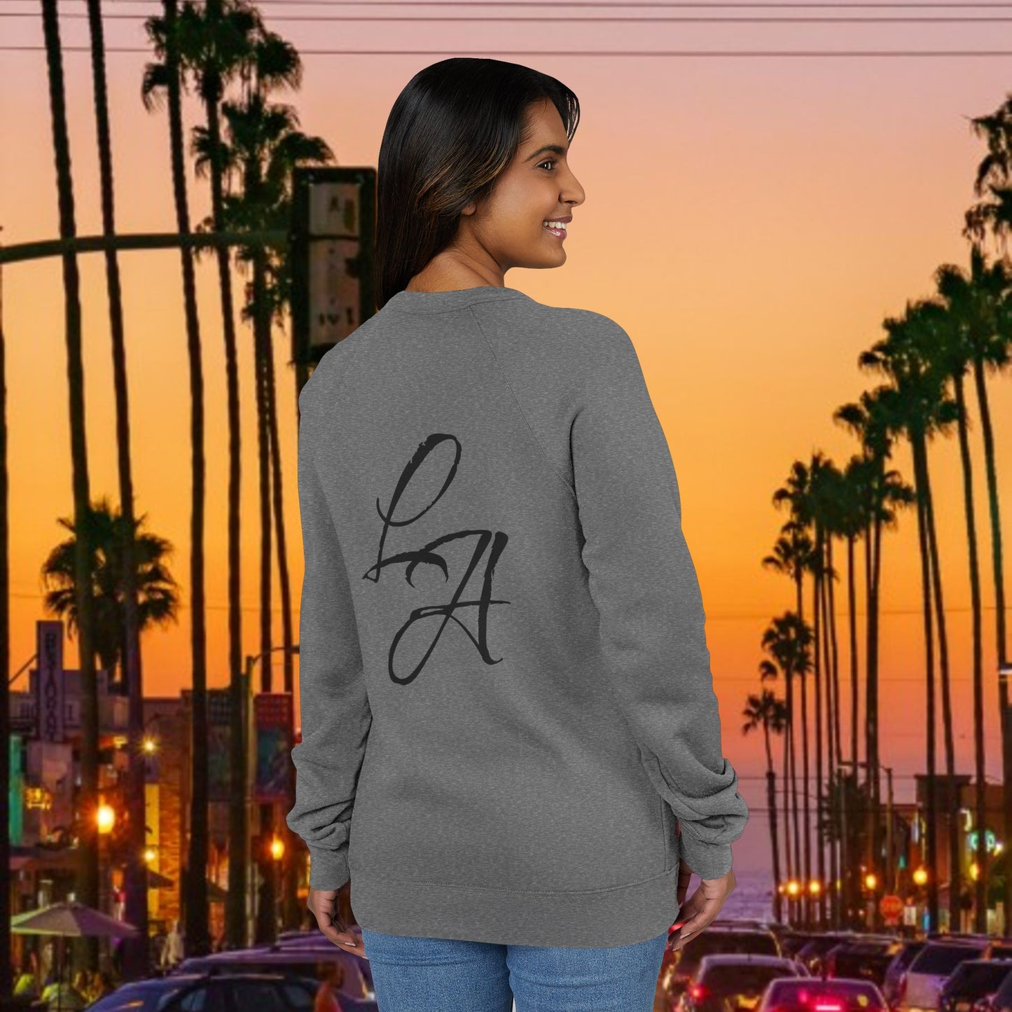 LA Script Raglan Sweatshirt, Super Soft Material and Comfortable Stylish Fit