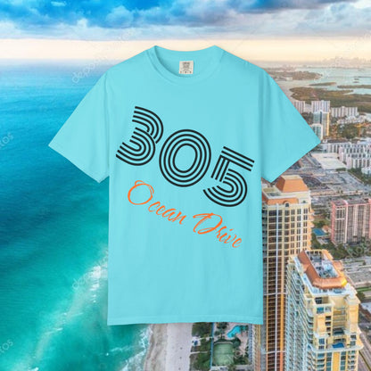305 Ocean Drive T-Shirt — Miami Beach Garment-Dyed Tee