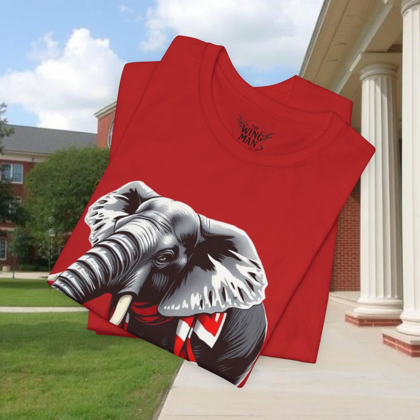 Elephant Graphic Tee — Cute Elephant Wearing Scarf T-Shirt