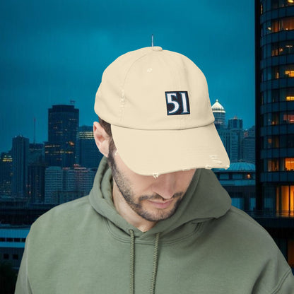 #51 Legends Distressed Cap with Vintage 51 Design | Casual Hat for Everyday Style, Trendy Accessories