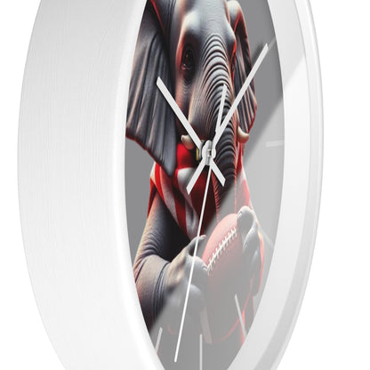 Playful Elephant Football Wall Clock, Unique Home Decor, Gift for Sports Lovers, Children's Room Decor, Fun Wall Art