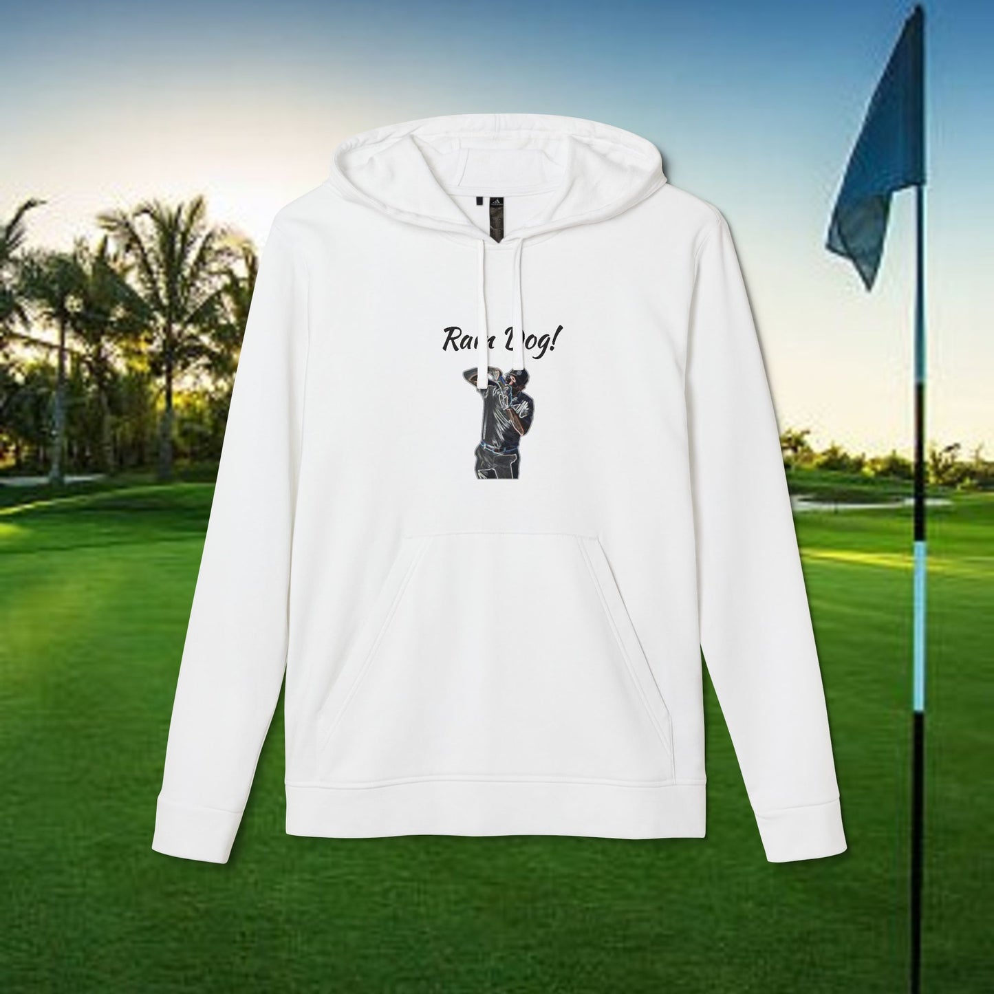 Unisex Fleece Hoodie with 'Rain Dog!' Design | Cozy Sweatshirt for Golf Lovers, Casual Layer, Gift Idea, Everyday Wear
