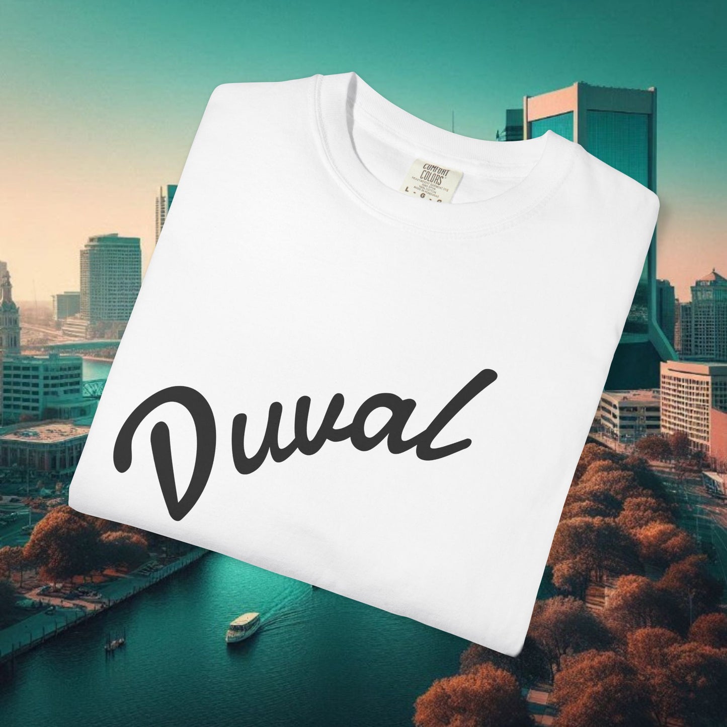 Duval Script T‑Shirt — Jacksonville Retro City Tee, Perfect for Gameday or Everyday Use. Soft style T-Shirt.