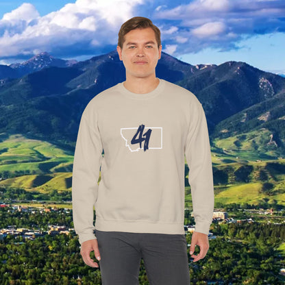 Montana 41 Crewneck Sweatshirt — State Outline Graphic