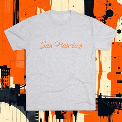 San Francisco Script Tee — Minimal City Skyline Graphic T‑Shirt, Perfect for Gameday, Tri-Blend