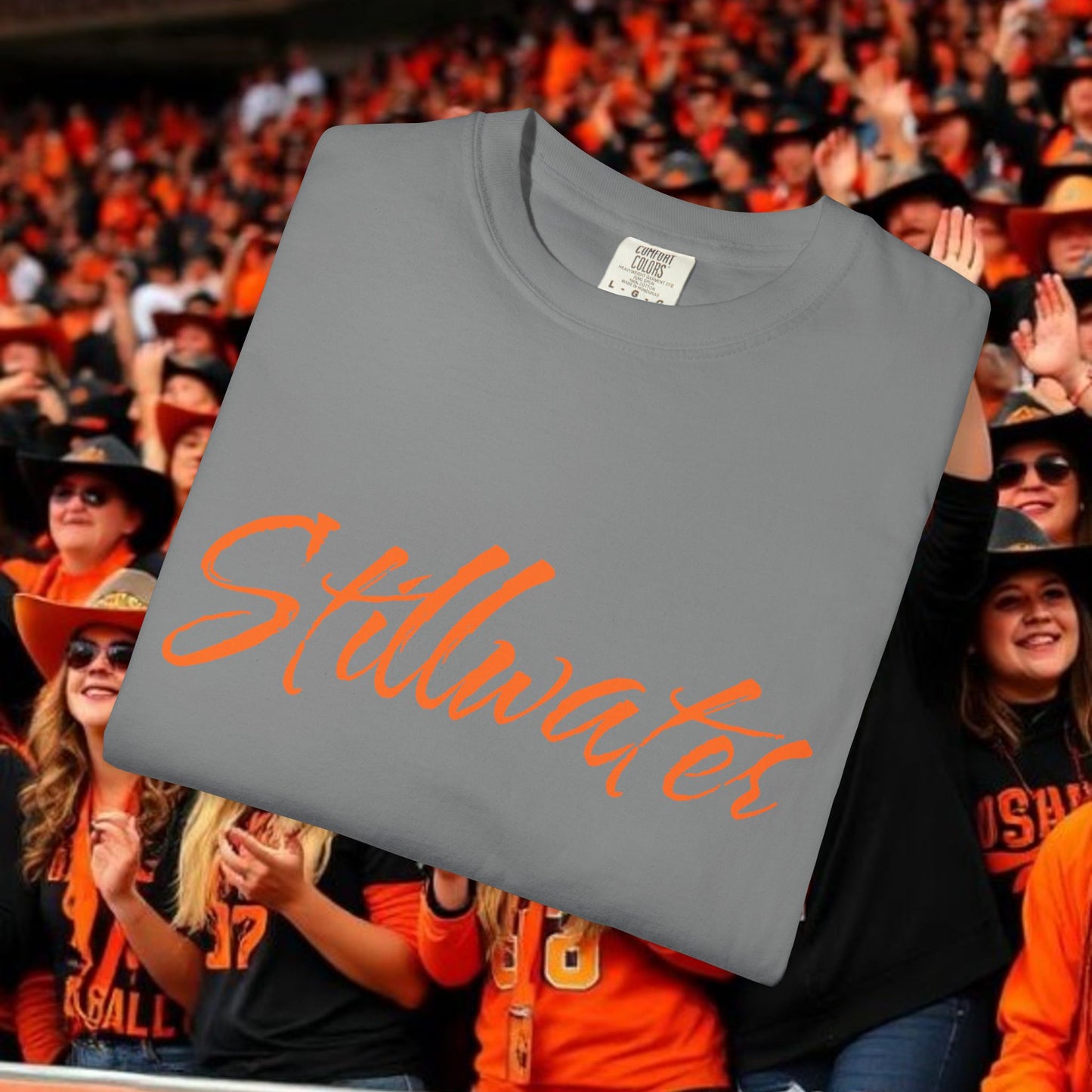 Stillwater Script T‑Shirt — Casual City Pride Tee, Soft-Style Shirt, Perfect for Gameday