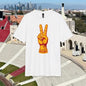 Victory Sign T‑Shirt — Retro Orange & Yellow Graphic Tee
