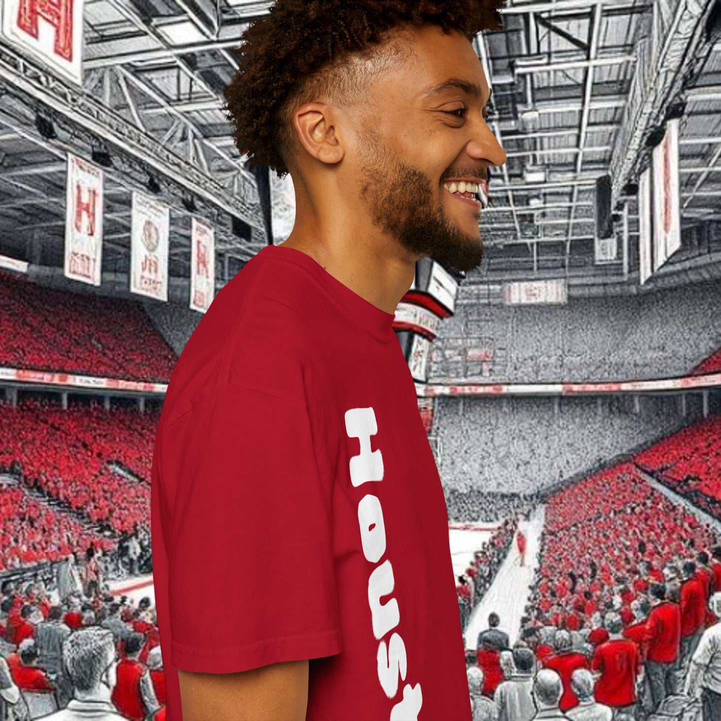 Houston Unisex Garment-Dyed T-Shirt, Stadium Shirt, College Spirit Wear, Casual Tee, Game Day Apparel, Fan Gear