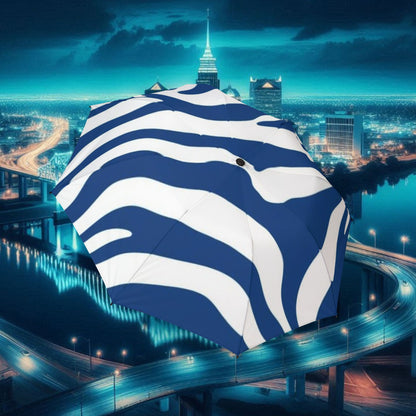 Semi-Automatic Foldable Umbrella - Tiger Pattern, Travel Umbrella, Rainy Day Essential, Sports Game Accessory, Gift Idea