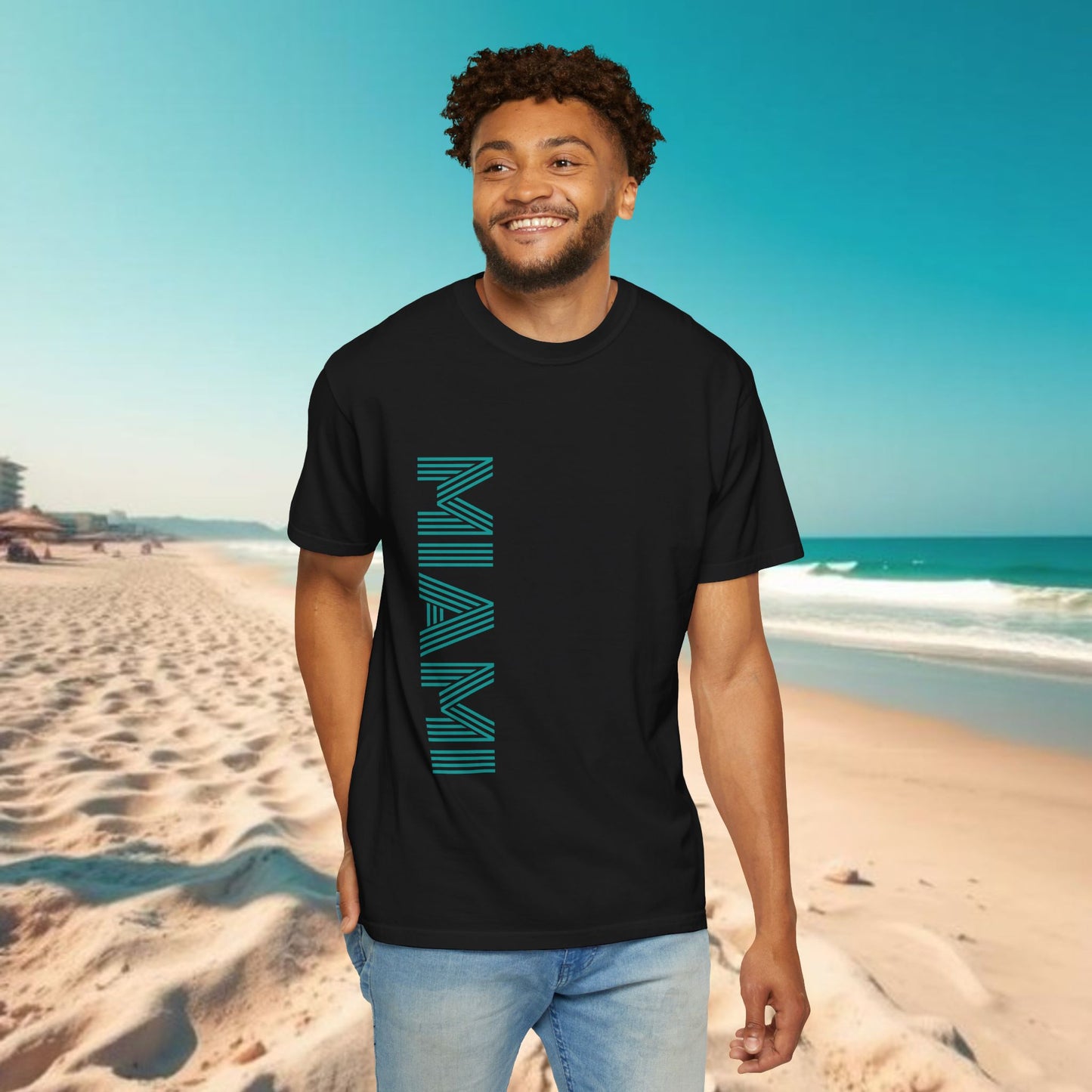 Miami Garment-Dyed T-Shirt - Vibrant Coastal Style, Unisex Summer Tee, Beachwear, Travel Souvenir, Gift for Miami Lovers