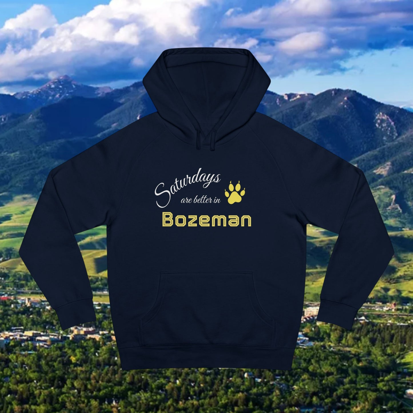 Bozeman Saturdays Unisex Hoodie, Cozy Sweatshirt, Fall Fashion, Casual Wear, Perfect Gift for Him/Her, Outdoor Adventures