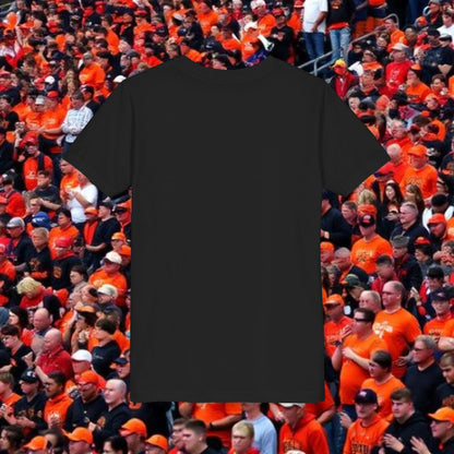 Youth Tee — Kids Black Shirt with Orange Whisker & Teeth Graphic, Perfect for Gameday