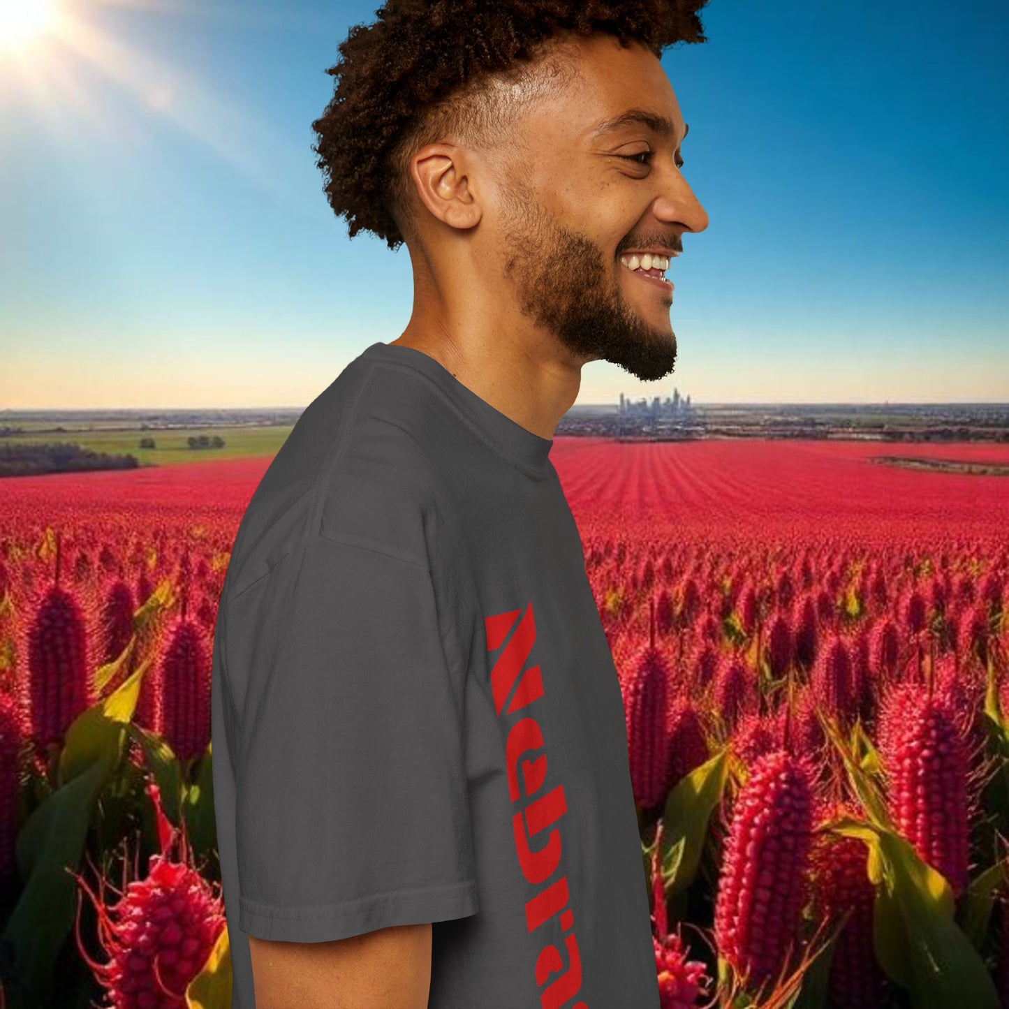 Lincoln Nebraska Area Code T-Shirt — White Tee with Red "Nebraska" & 402 Back Print, Soft-Style T-Shirt