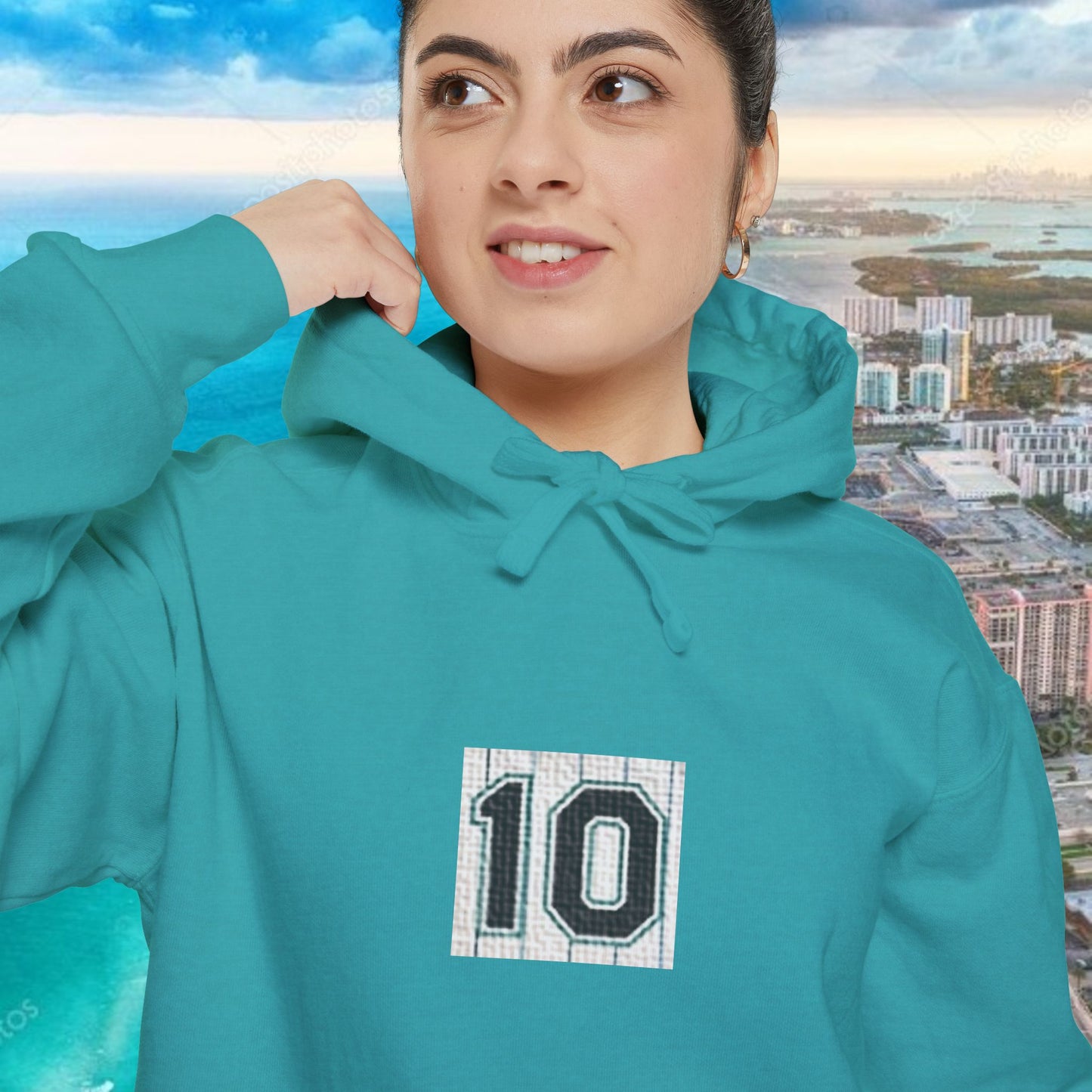 Teal Retro Legends Garment-Dyed Hoodie with 10 Design, Stylish Hoodie, Casual Wear, Unique Gift, Trendy Apparel