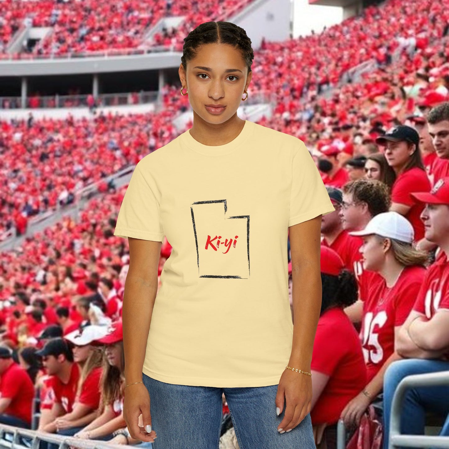 Ki-yi Unisex Garment-Dyed T-shirt, Artistic Tee, Casual Wear, Gift for Friends, Unique Fashion, Everyday Comfort