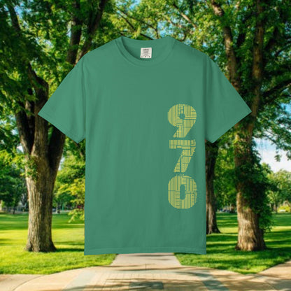 Ram Horn Graphic T-Shirt — 970 Vertical Number Design