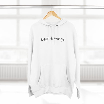 Beer and Wings Fleece Hoodie | Cozy Sweatshirt for Foodies, Gift for Beer Lovers, Casual Wear, Unisex Pullover