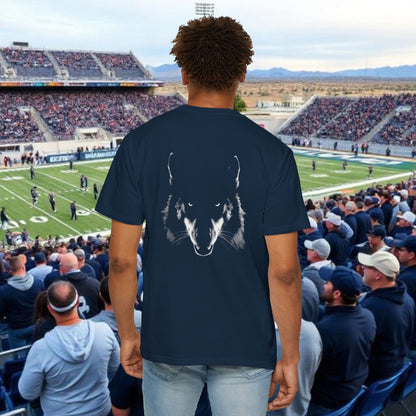 Reno Tee, Vertical Reno Logo and Subtle Wolf Graphic, Soft Style Shirt, Perfect style for Gameday